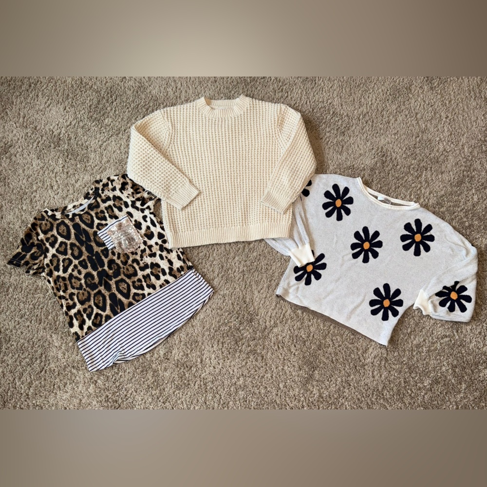 Girls Neutral Cheetah Floral Bundle